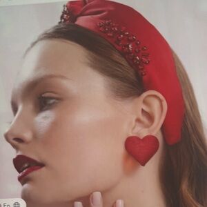 Lele Sadoughi, NWT ruby red Marlene jeweled birthstone headband, July